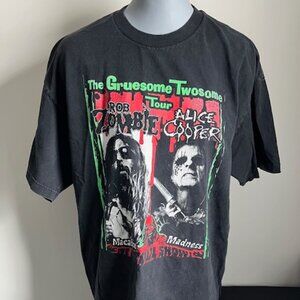 The Gruesome Twesome Tour Rob Zombie Alice Cooper Tour T-Shirt Size XL